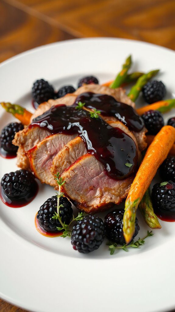 duck with blackberry glaze
