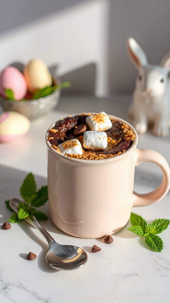 easter themed mug cake dessert