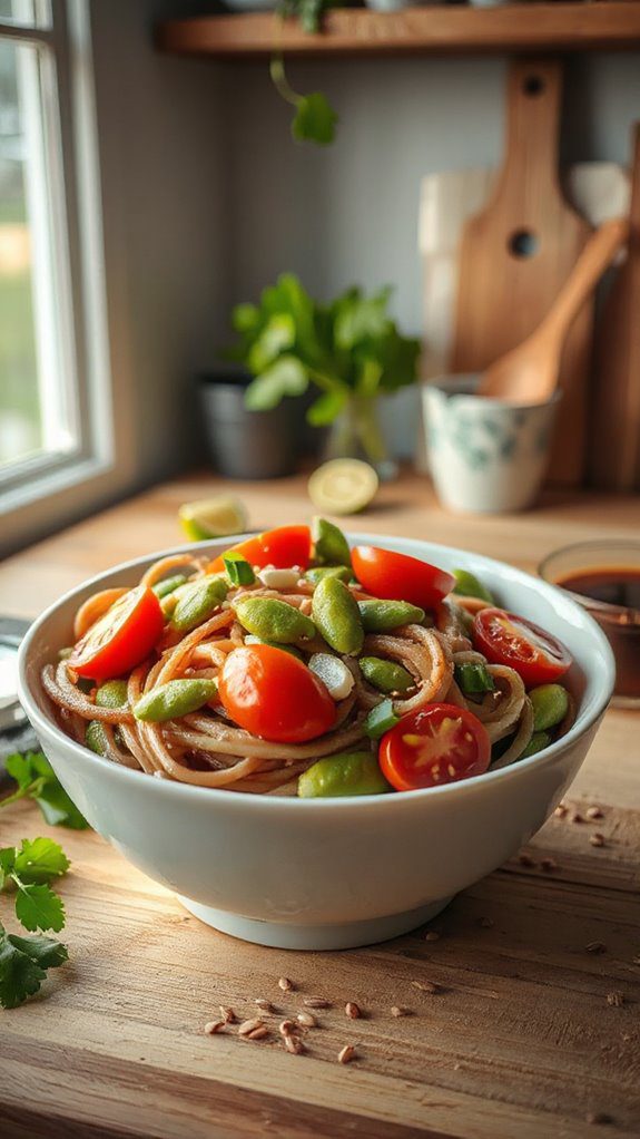 edamame cherry tomato soba