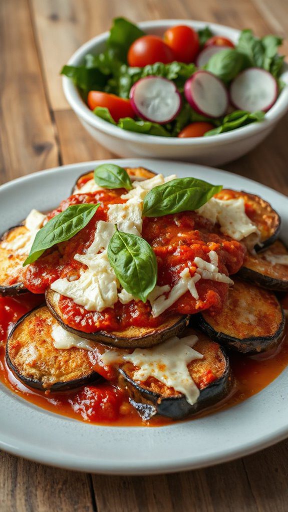 eggplant parmesan with basil
