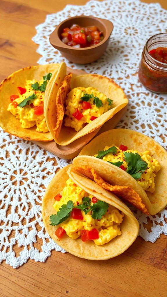 eggs and salsa tacos