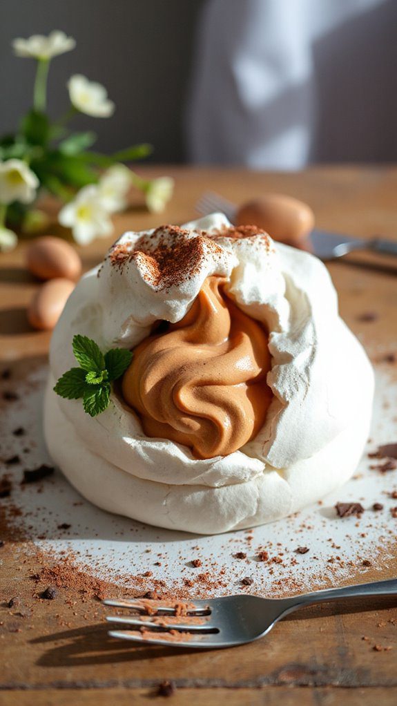 espresso flavored dessert meringue
