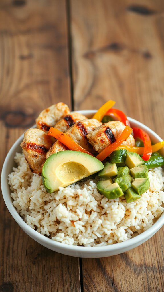 fajita bowls with avocado