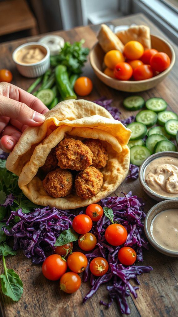 falafel filled pita pockets falafel filled pita pockets