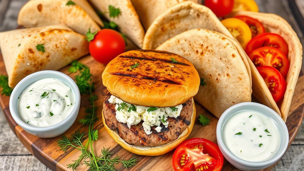 feta filled turkey patties