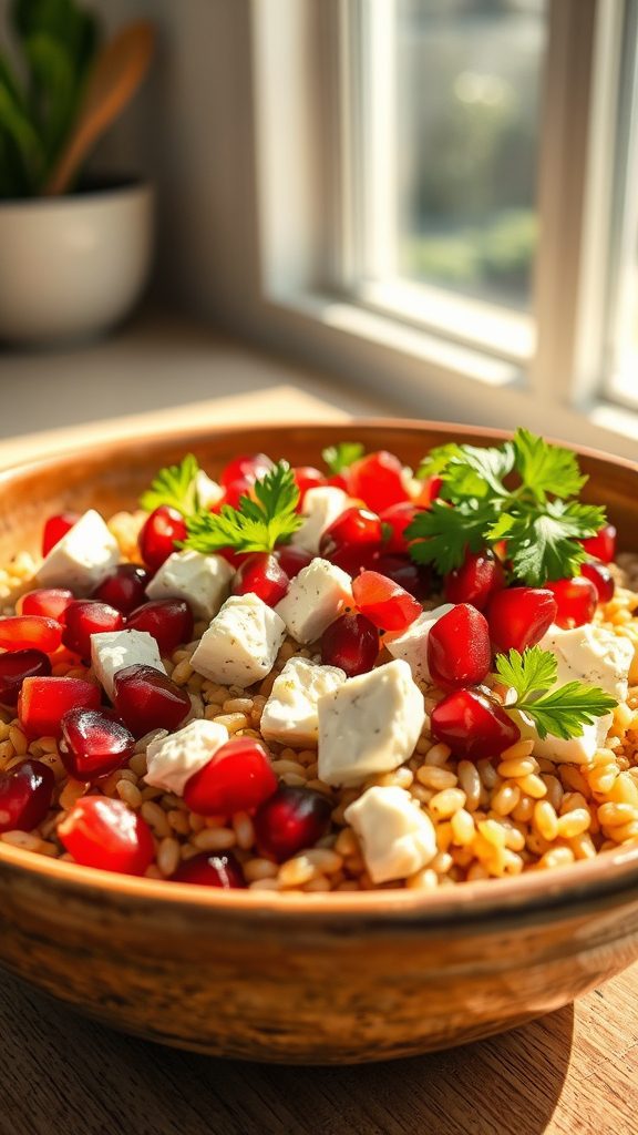 feta pomegranate barley salad