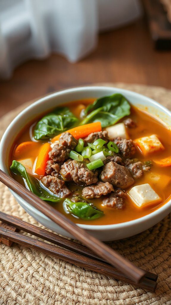 flavorful asian hamburger soup