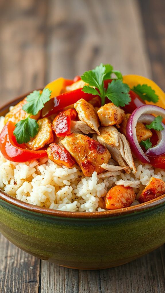 flavorful chicken fajita bowl