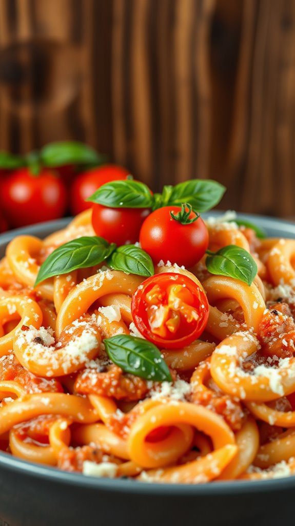 flavorful tomato basil pasta
