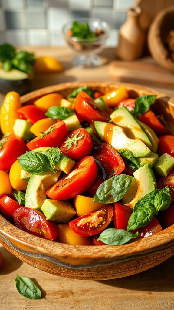 fresh avocado caprese salad