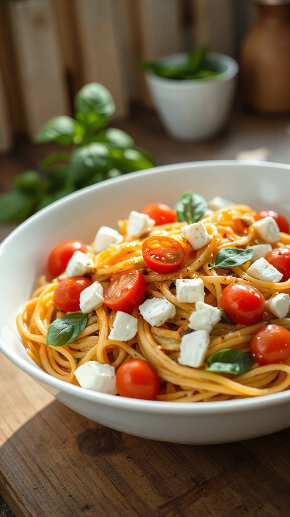 fresh basil caprese pasta fresh basil caprese pasta