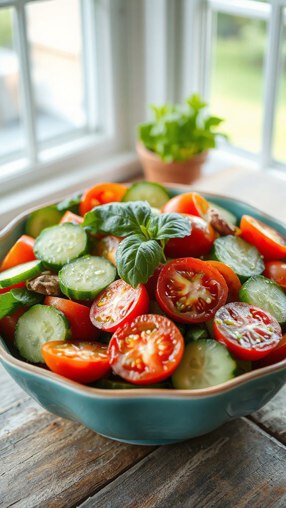 fresh cucumber tomato salad