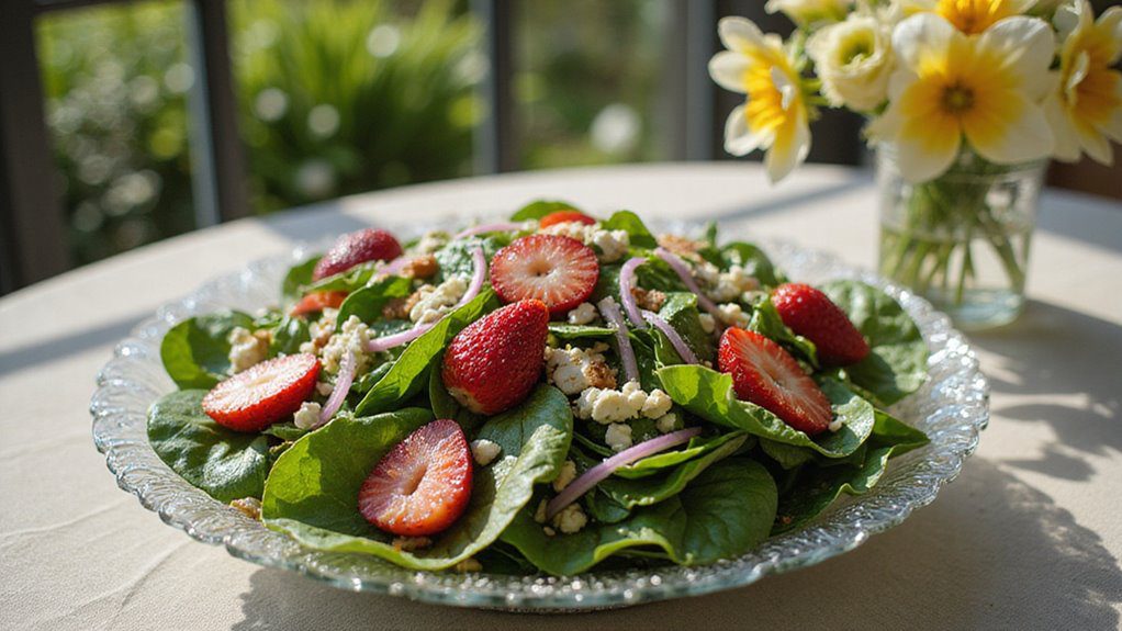 fresh greens with berries