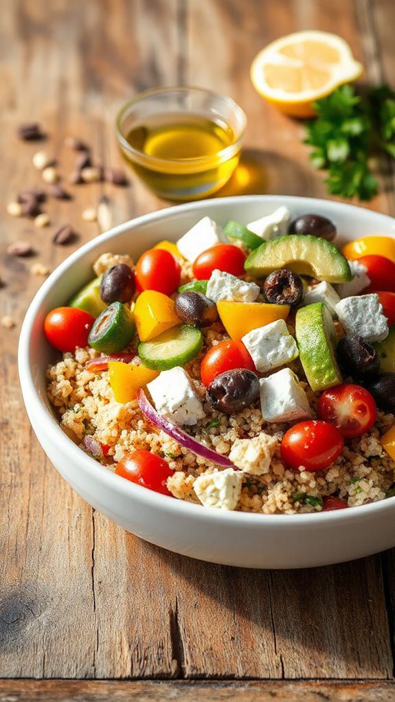 fresh mediterranean quinoa salad