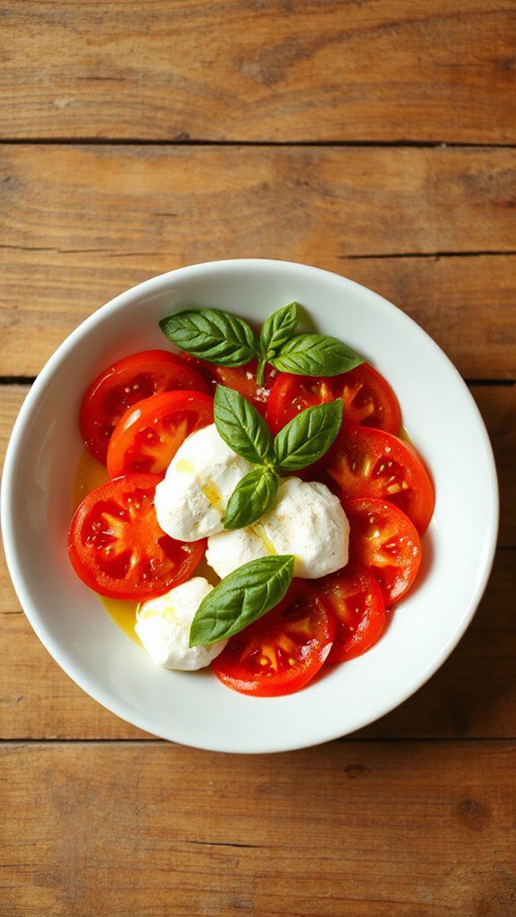 fresh microwave caprese salad