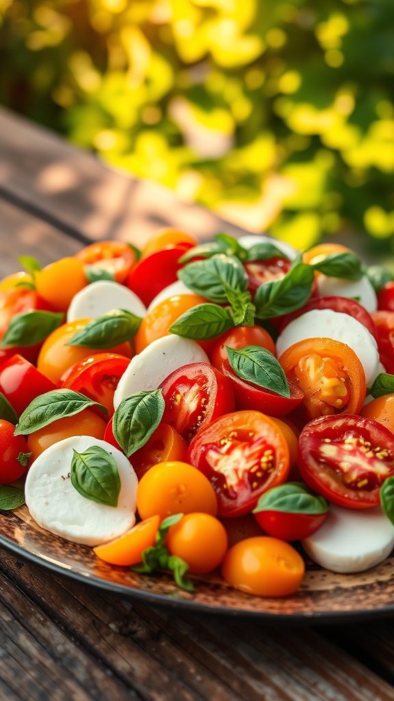 fresh mozzarella and tomatoes