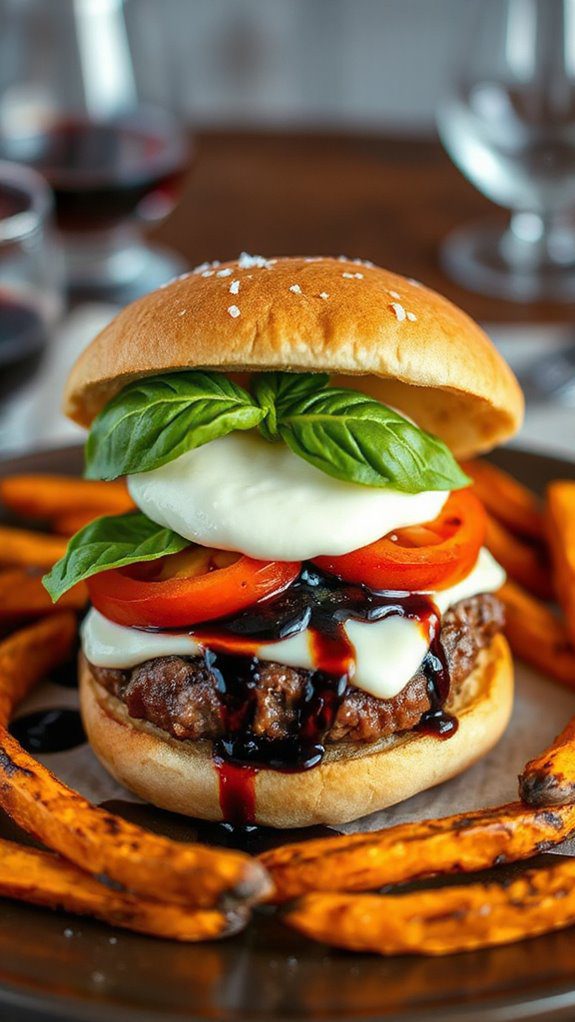 fresh mozzarella basil burger