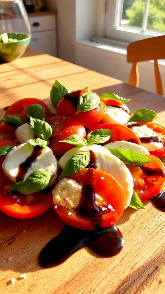 fresh mozzarella basil tomatoes