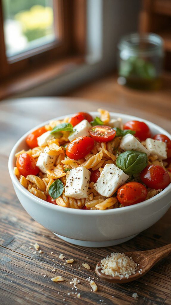 fresh mozzarella orzo salad fresh mozzarella orzo salad