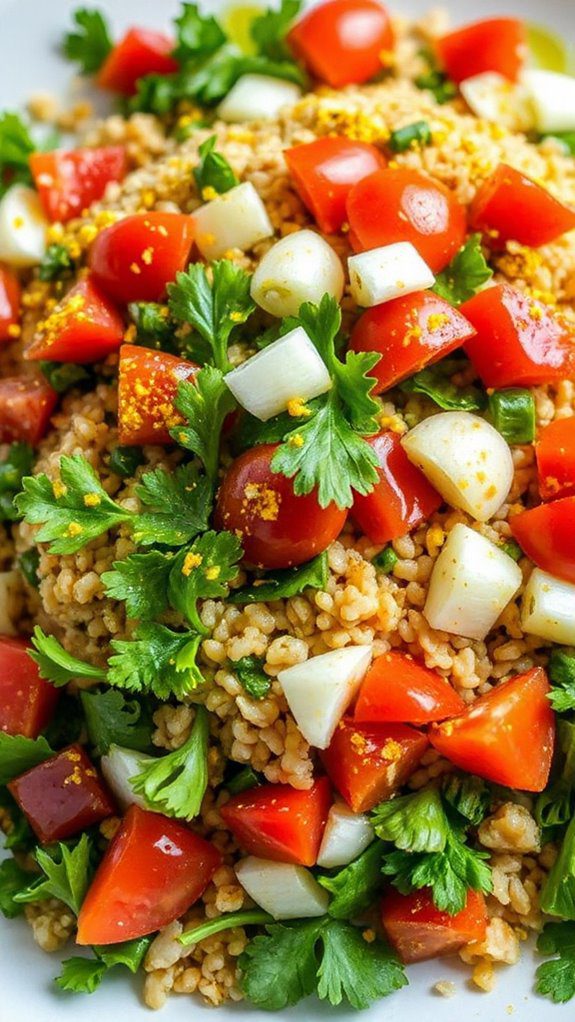 fresh parsley and bulgur