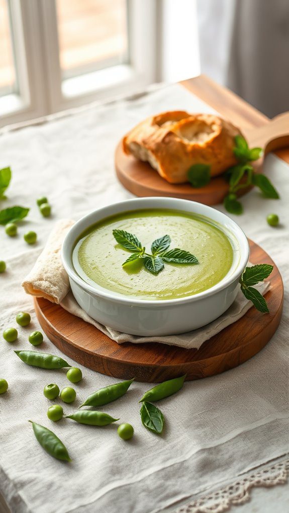 fresh pea mint soup