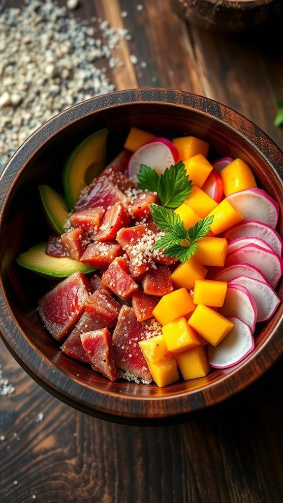 fresh seafood rice bowl