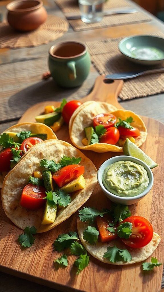 fresh summer veggie tacos