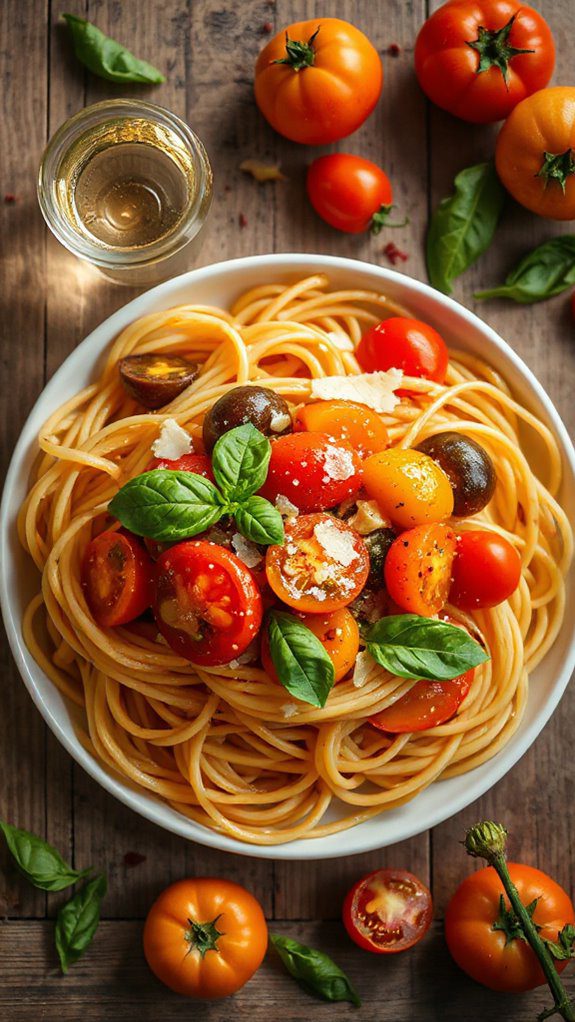 fresh tomato basil pasta