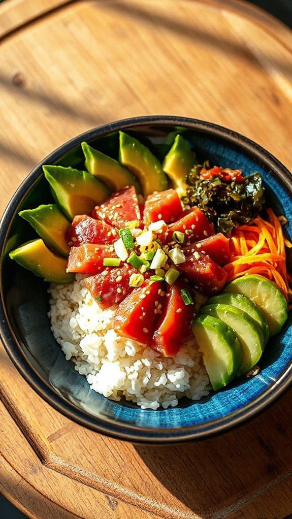 fresh tuna rice bowl
