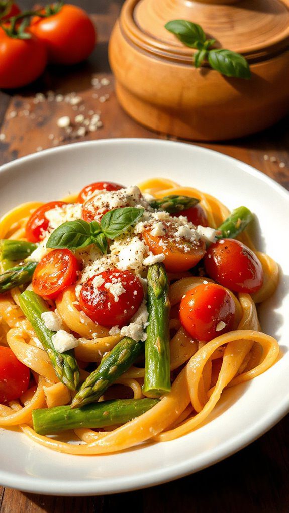 fresh vegetable pasta dish