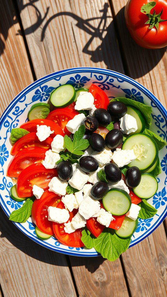 fresh vegetables and feta