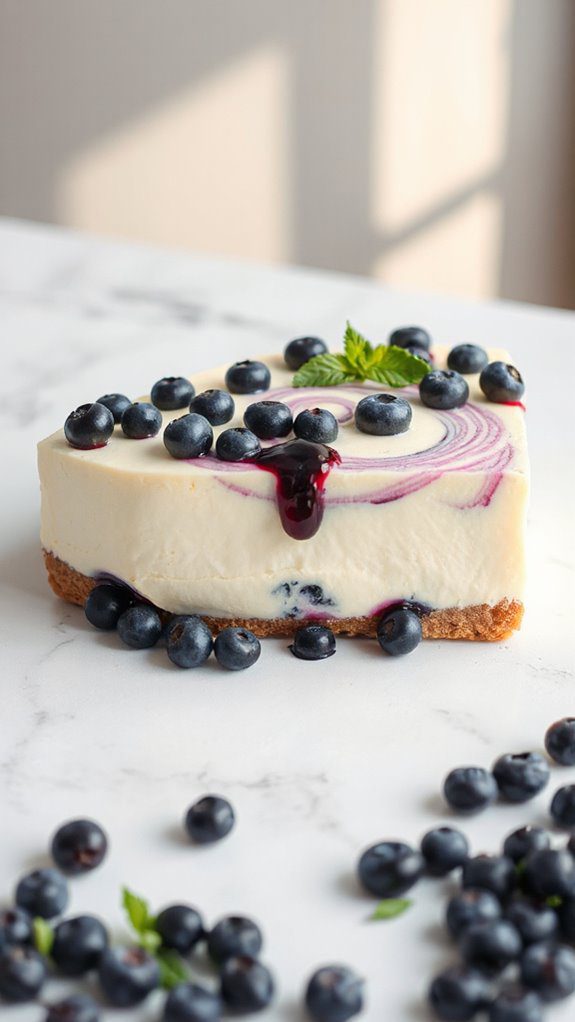 frozen blueberry cheesecake dessert