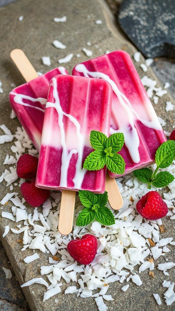 frozen raspberry coconut treats
