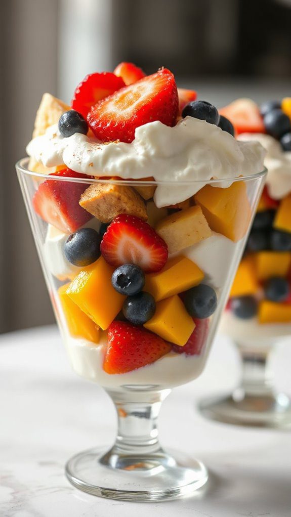 fruit layered yogurt dessert