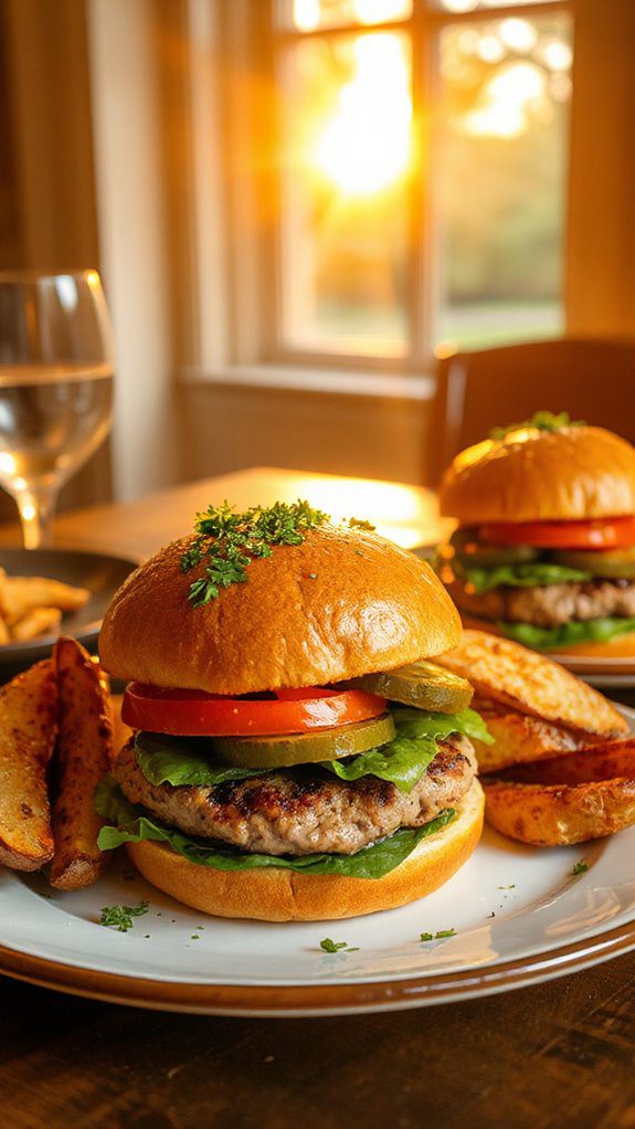 garlic herb flavored turkey burger garlic herb flavored turkey burger