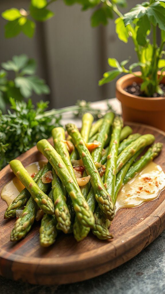 garlic infused buttery asparagus dish