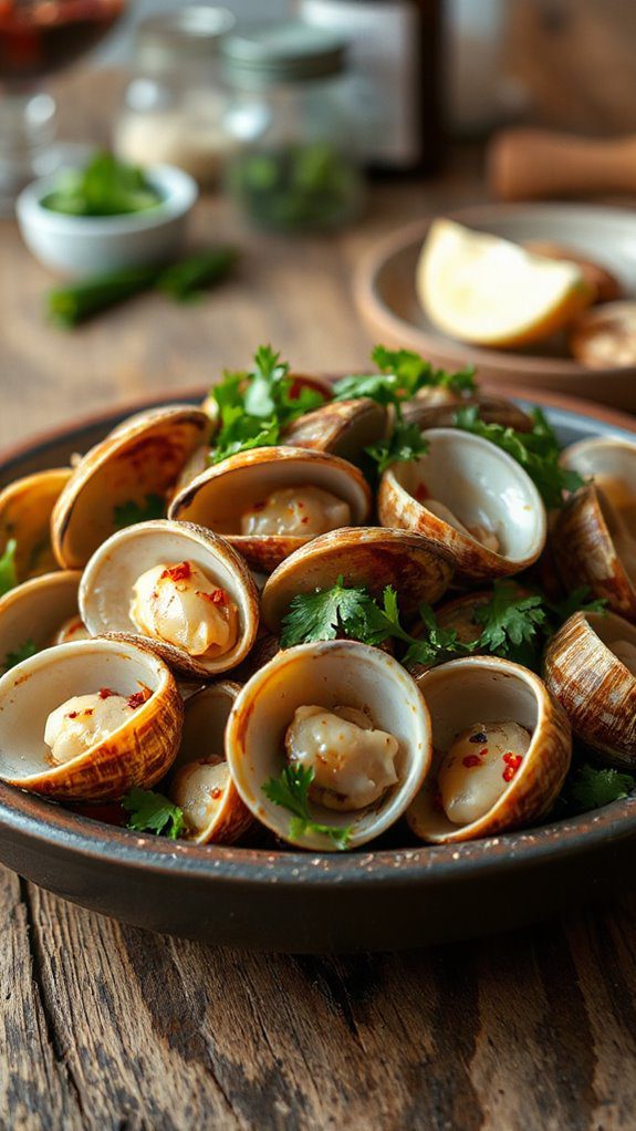 garlic infused clam dish garlic infused clam dish