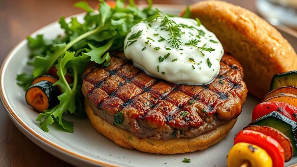garlic infused herb lamb burgers