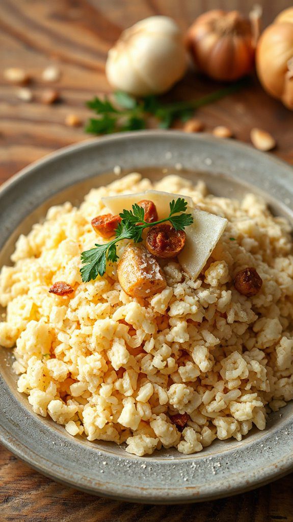 garlic parmesan cauliflower rice