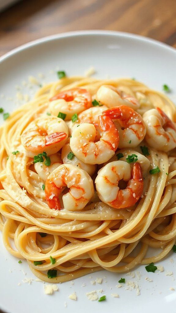 garlic shrimp over pasta garlic shrimp over pasta