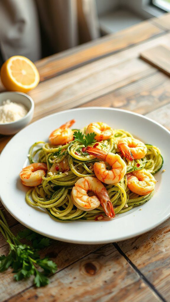 garlic shrimp zucchini noodles garlic shrimp zucchini noodles