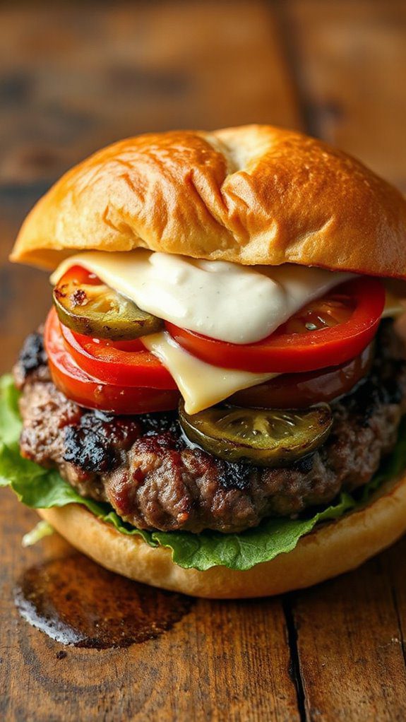 gourmet topped beef burgers
