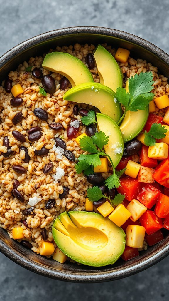 grain bowl with beans