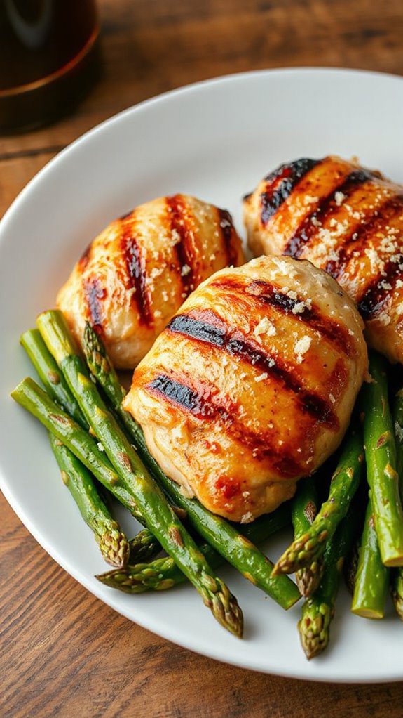 grilled chicken alongside asparagus grilled chicken alongside asparagus