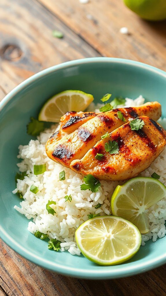 grilled chicken coconut lime bowls grilled chicken coconut lime bowls