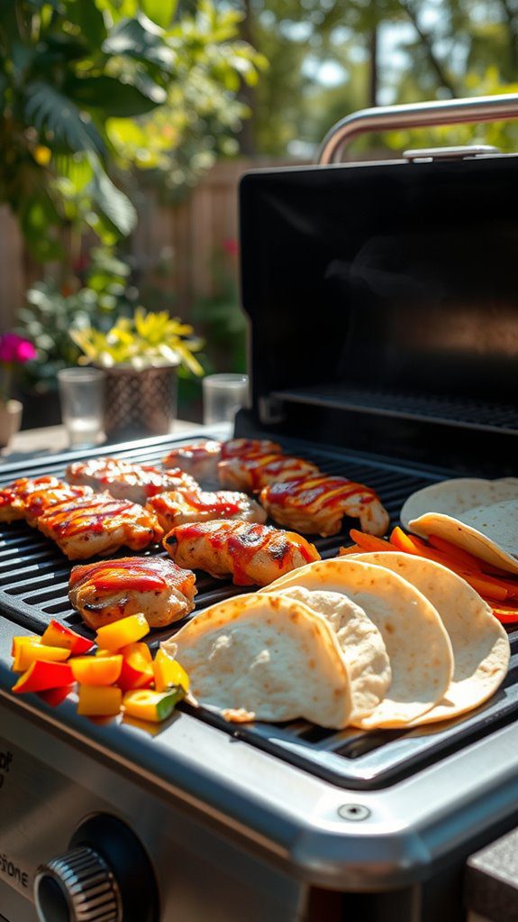 grilled chicken filled tortillas
