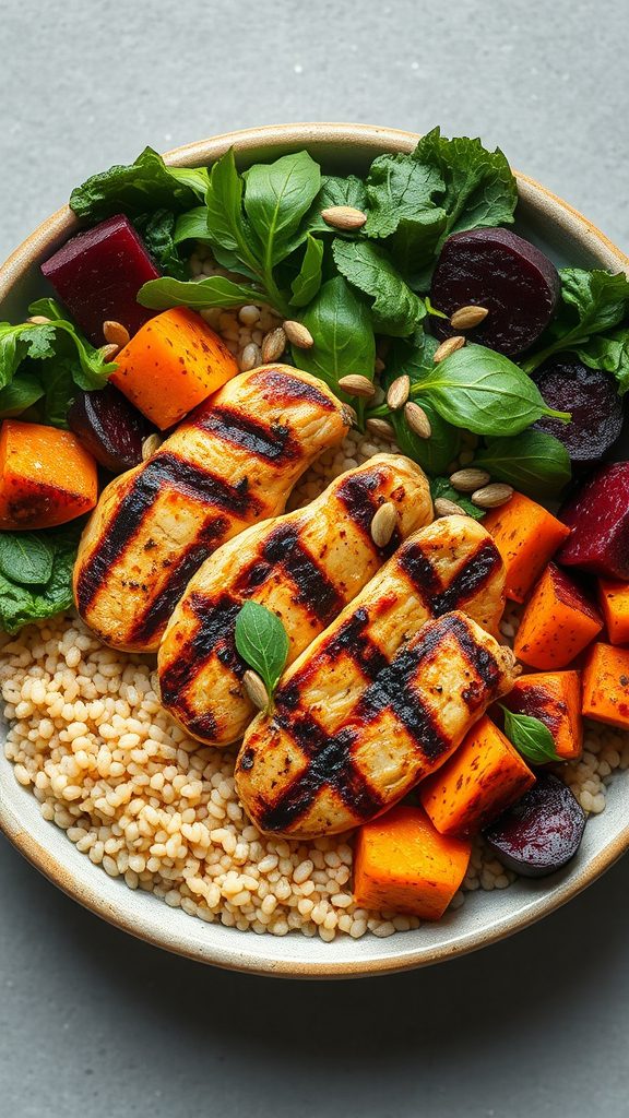 grilled chicken millet bowl