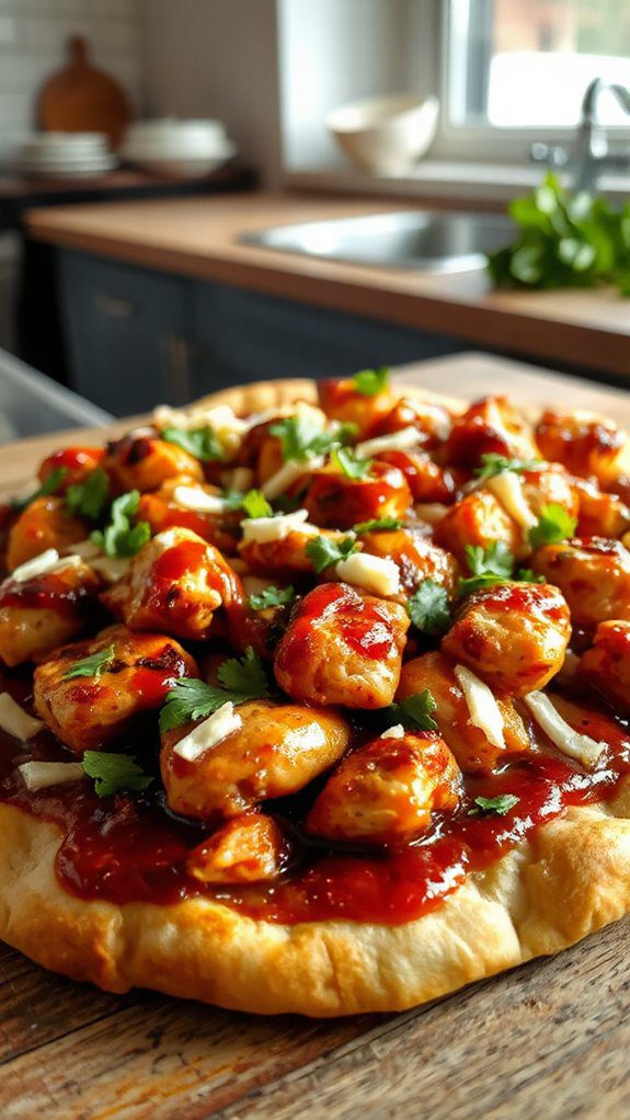 grilled chicken on flatbread