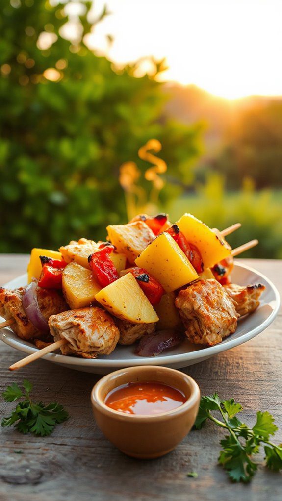 grilled chicken pineapple skewers grilled chicken pineapple skewers