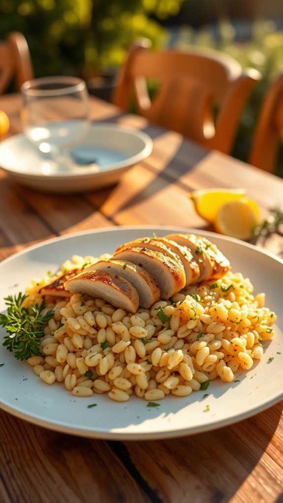grilled chicken with orzo